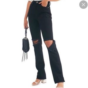 Free people straight leg black jeans